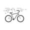Flat Grayscale Icon - Low rider bicycle