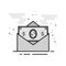 Flat Grayscale Icon - Money envelope