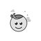 Flat Grayscale Icon - Newborn baby