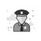 Flat Grayscale Icon - Police avatar