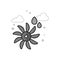 Flat Grayscale Icon - Water turbine