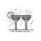 Flat Grayscale Icon - Wine glass