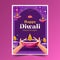 flat greeting cards collection diwali festival celebration vector illustration