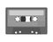 Flat grey audio cassette symbol or icon