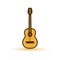 Flat guitar color icon. Design vector template