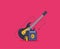 Flat Guitar. Vector Illustration. Musical Instrument Flat