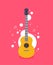 Flat Guitar. Vector Illustration. Musical Instrument Flat