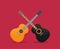 Flat Guitar. Vector Illustration. Musical Instrument Flat