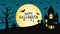 Flat halloween wallpaper banner in navy illustration cartoon