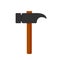 Flat Hammer Icon Clipart Animated Cartoon PNG Illustration Isolated on Transparent Background