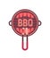 Flat hand drawn barbecue grilled sausages isolated icon