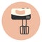 Flat handle mixer icon, kitchen appliance