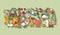 Flat handmade objects horizontal banner.