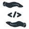 Flat hands take care about code symbol. Code corner icon