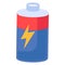 Flat Hazardous Waste Lithium Ion Battery Icon