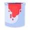 Flat Hazardous Waste Red Paint Can Icon