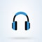 Flat headphone Simple vector modern icon design illustration