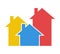 Flat houses icon