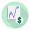 Flat icon of analytical working report with dollar symbol