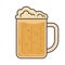 Flat icon of barley beer mug