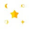 Flat Icon Bedtime Set Of Bedtime, Starlet, Star And Other Vector Objects. Also Includes Asterisk, Moon, Star Elements.