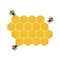Flat icon beehive honeycomb with bees