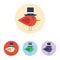 Flat icon with bird with cylinder hat
