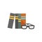 Flat icon - Books and glasses