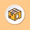 Flat icon box. Concept parcel, export, import.