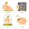 Flat icon business icon piggy bank