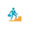 Flat icon - Businessman stairway