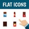 Flat Icon Cacao Set Of Chocolate Bar, Bitter, Sweet And Other Vector Objects. Also Includes Bitter, Shaped, Box Elements