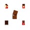Flat Icon Cacao Set Of Chocolate, Wrapper, Shaped Box And Other Vector Objects. Also Includes Wrapper, Box, Dessert