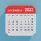 Flat Icon Calendar December 2023. 3d Rendering