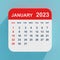 Flat Icon Calendar January 2023. 3d Rendering