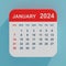 Flat Icon Calendar January 2024. 3d Rendering
