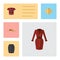 Flat Icon Clothes Set Of Clothes, Stylish Apparel, Banyan And Other Vector Objects. Also Includes Dress, Skirt, Headgear