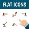 Flat Icon Court Set Of Legal, Crime, Tribunal And Other Vector Objects. Also Includes Defense, Court, Tribunal Elements.