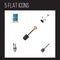 Flat Icon Dacha Set Of Shovel, Grass-Cutter, Spade And Other Vector Objects. Also Includes Tank, Equipment, Shovel