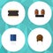 Flat Icon Device Set Of Coil Copper, Microprocessor, Triode And Other Vector Objects. Also Includes Transistor, Unit