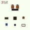 Flat Icon Device Set Of Mainframe, Triode, Receiver And Other Vector Objects. Also Includes Receiver, Transistor