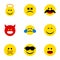 Flat Icon Emoji Set Of Smile, Hush, Angel And Other Vector Objects. Also Includes Face, Emoticon, Happy Elements.