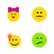 Flat Icon Expression Set Of Caress, Displeased, Frown And Other Vector Objects. Also Includes Light, Mood, Frown