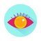 Flat Icon Eye. Single high quality flat symbol of eye for web design or mobile app.