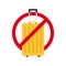 Flat icon forbidden yellow suitcase