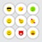 Flat Icon Gesture Set Of Party Time Emoticon