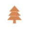 Flat icon gingerbread Christmas tree