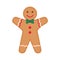 Flat icon gingerbread man cookie