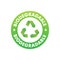 Flat icon with green biodegradable. Eco friendly concept.