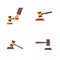 Flat Icon Hammer Set Of Hammer, Legal, Crime And Other Vector Objects. Also Includes Legal, Hammer, Law Elements.